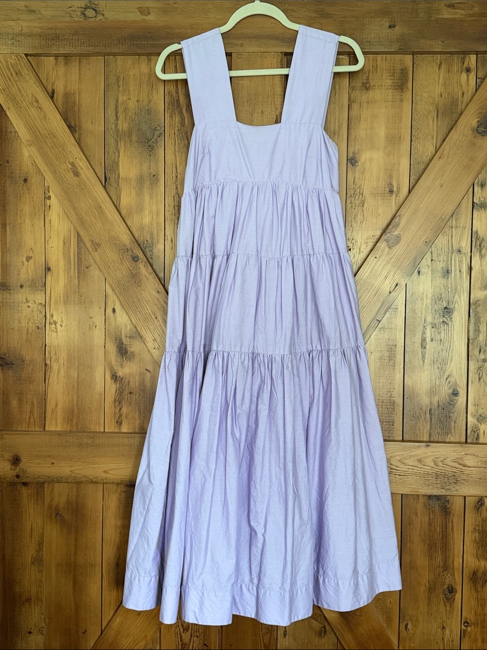 Anthropologie Tiered Lavender Square-Neck Maxi Dress - Women's